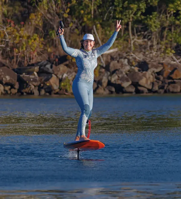 KC Mermaid riding the Liftfoils X 4'8